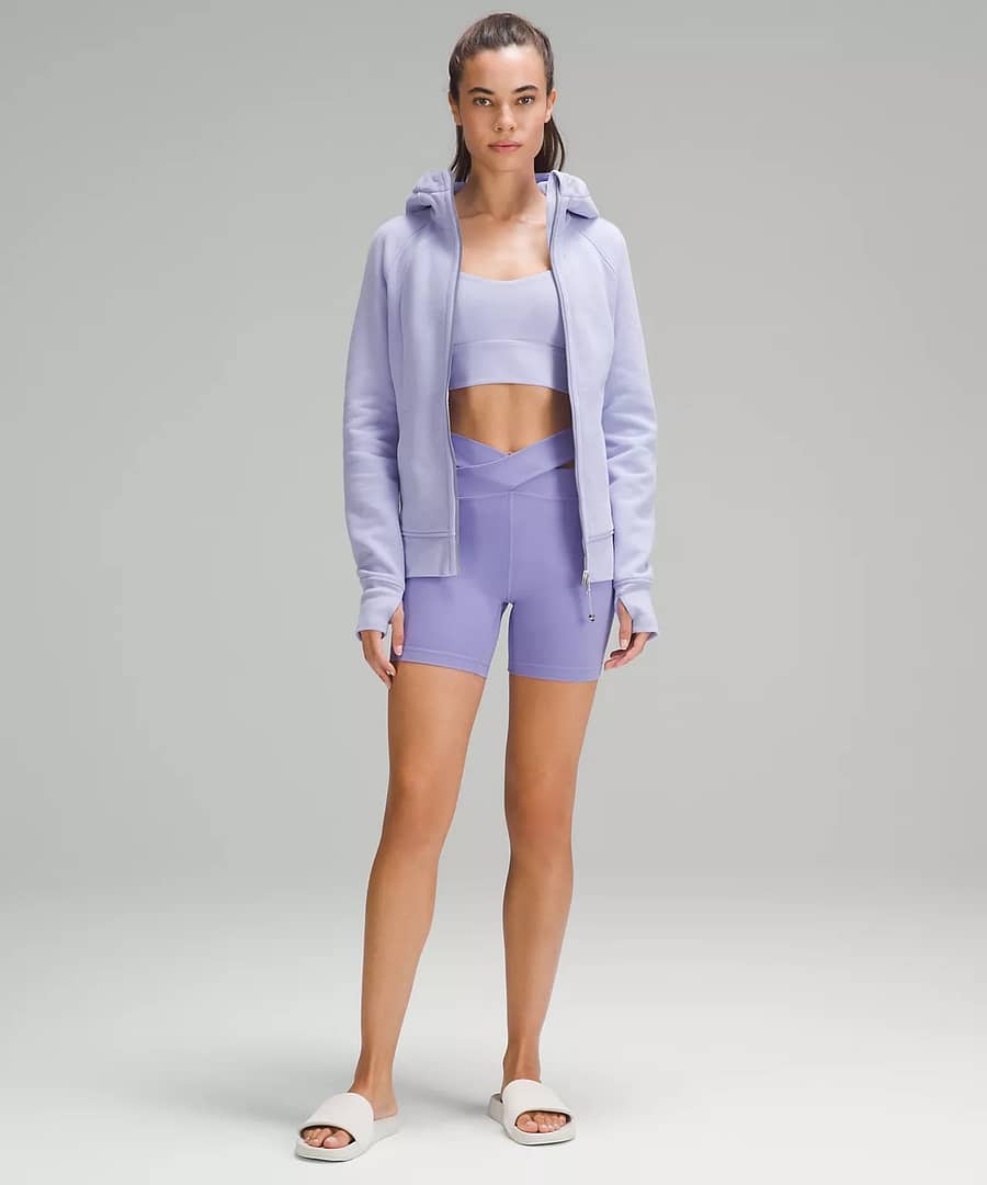 Scuba Full-Zip Hoodie medium lilac to pair with back details of lululemon align dress