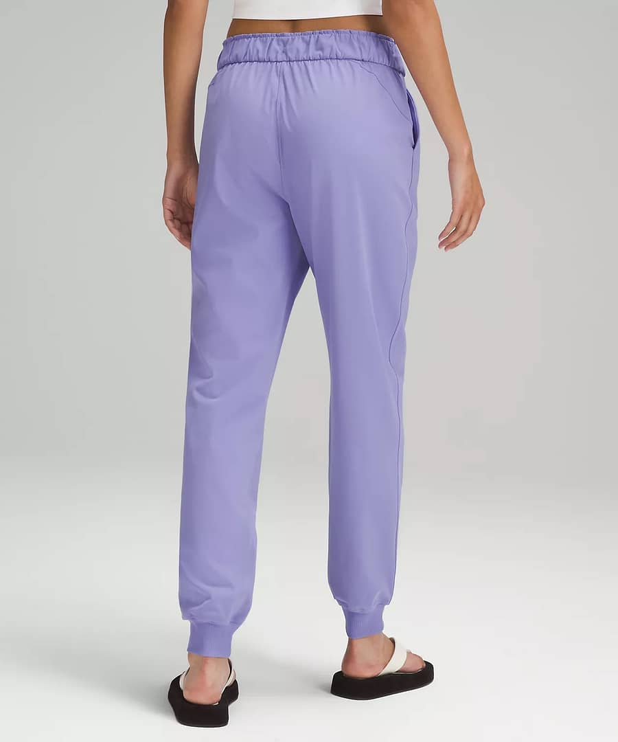 back details of Stretch High-Rise Jogger Full Length - dark lavender