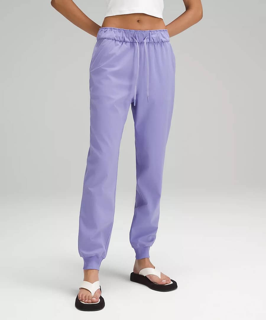 front details of Stretch High-Rise Jogger Full Length - dark lavender - lululemon