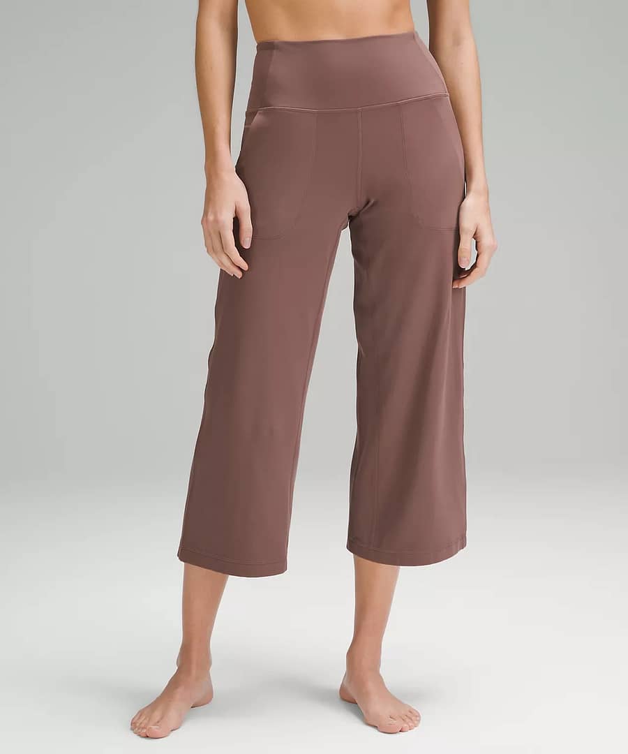 front details of lululemon Align High-Rise Wide-Leg Cropped Pant 23"