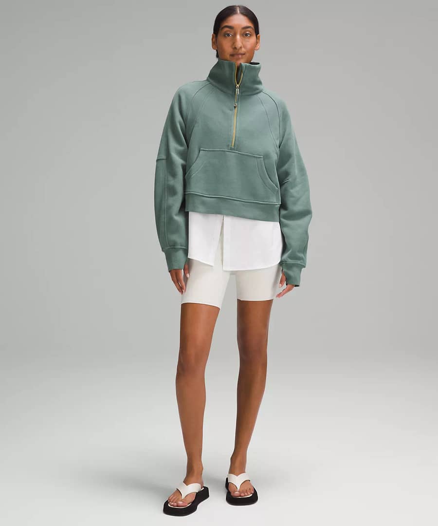 lululemon - Scuba Oversized Funnel Neck Half Zip- medium forrest