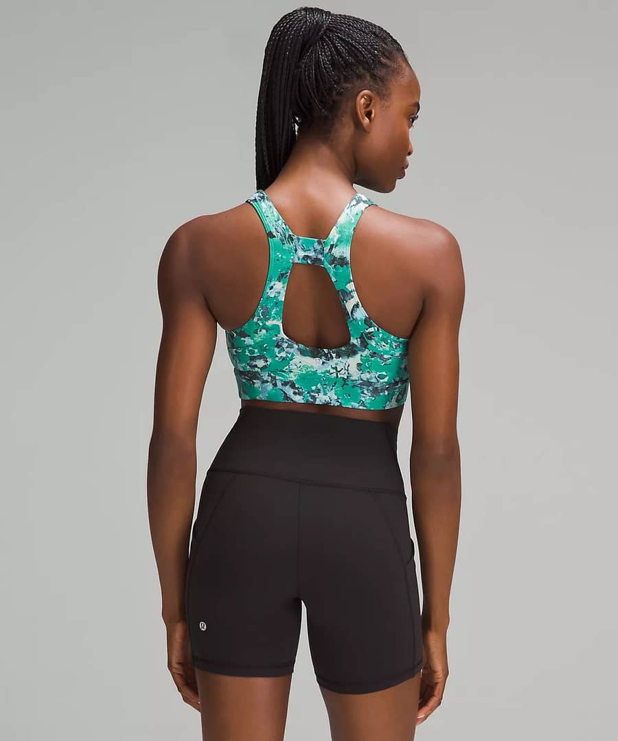 lululemon Sports Bra - Everlux Train Bra - Urban Undergrowth Kelly Green Multi