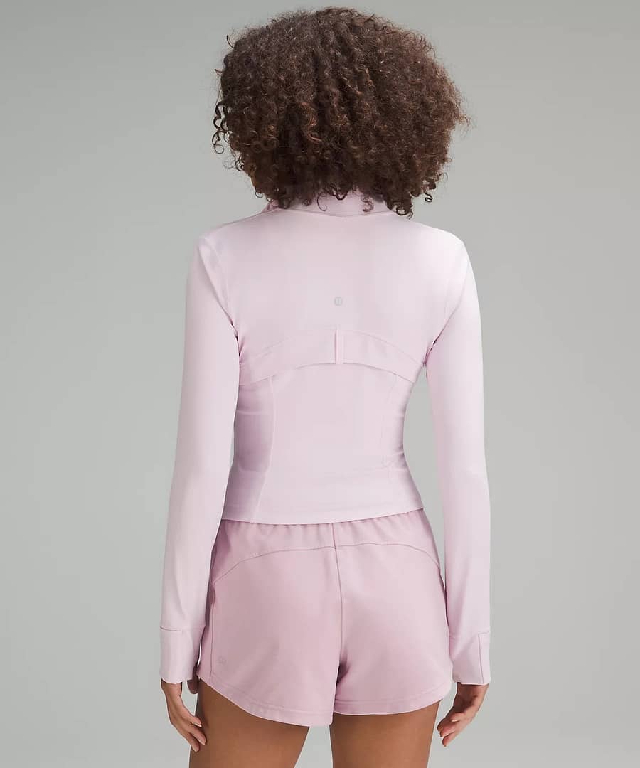 Cropped Define Jacket Nulu meadowsweet pink back details for Athleisure Fix