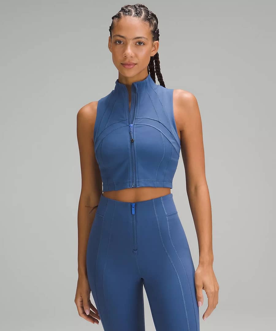 Define Cropped Full-Zip Tank Top Luon