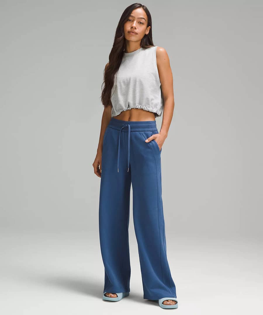 Scuba Mid-Rise Wide-Leg Pant Full Length