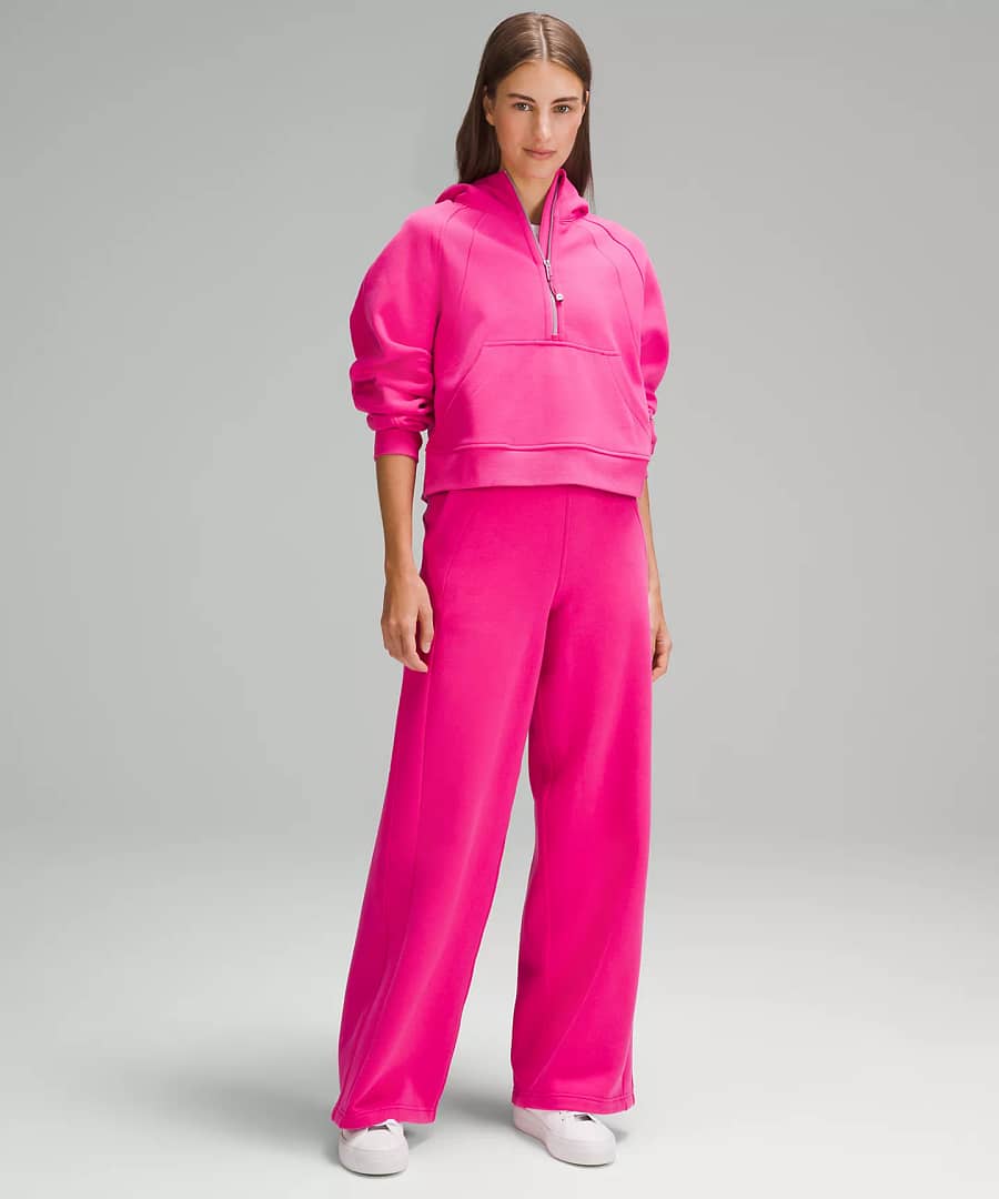 Scuba Oversized Half-Zip Hoodie - sonic pink