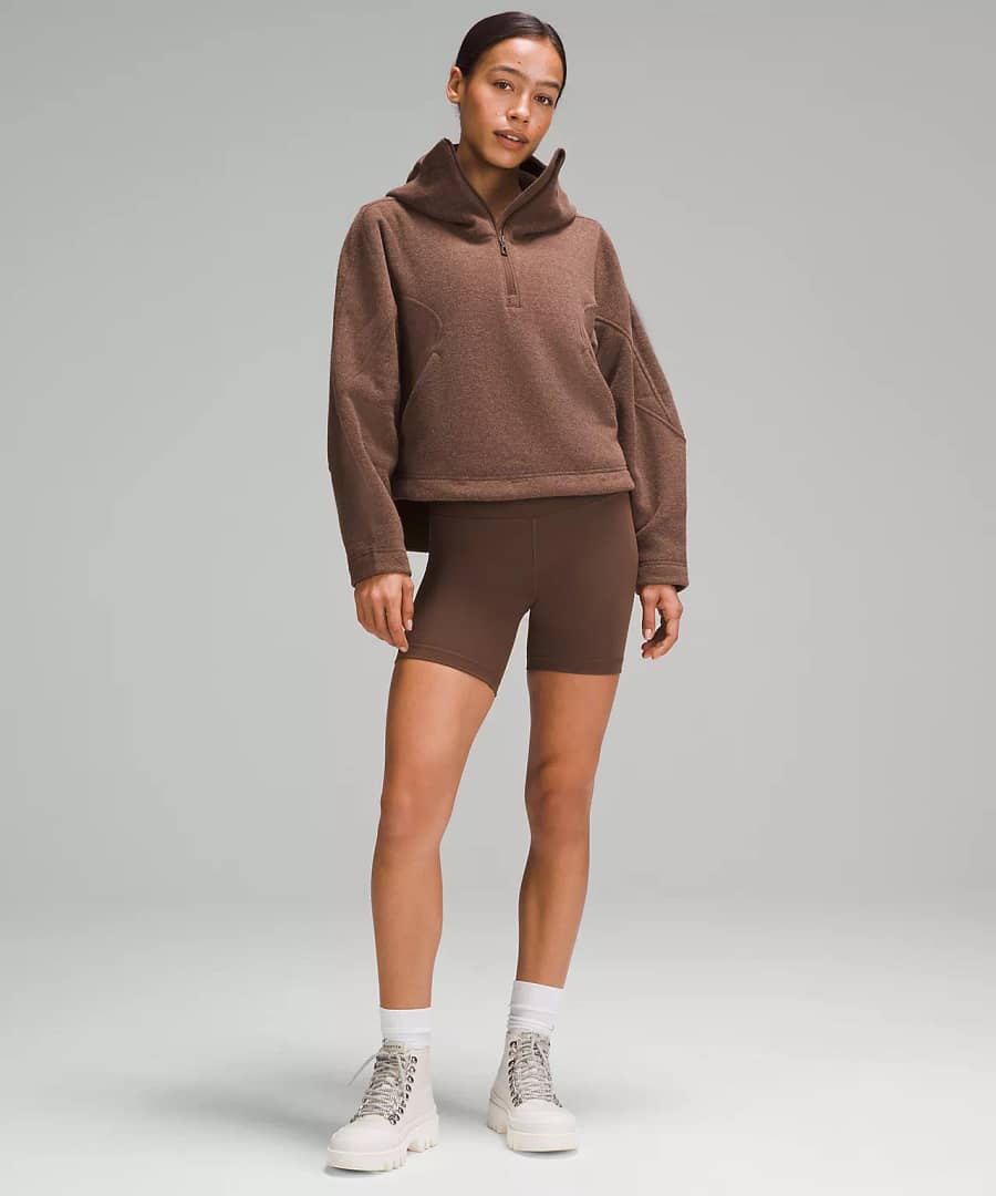 Looped Terry Fleece Half-Zip Hoodie