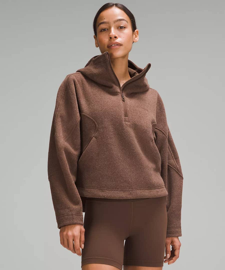 Looped Terry Fleece Half-Zip Hoodie