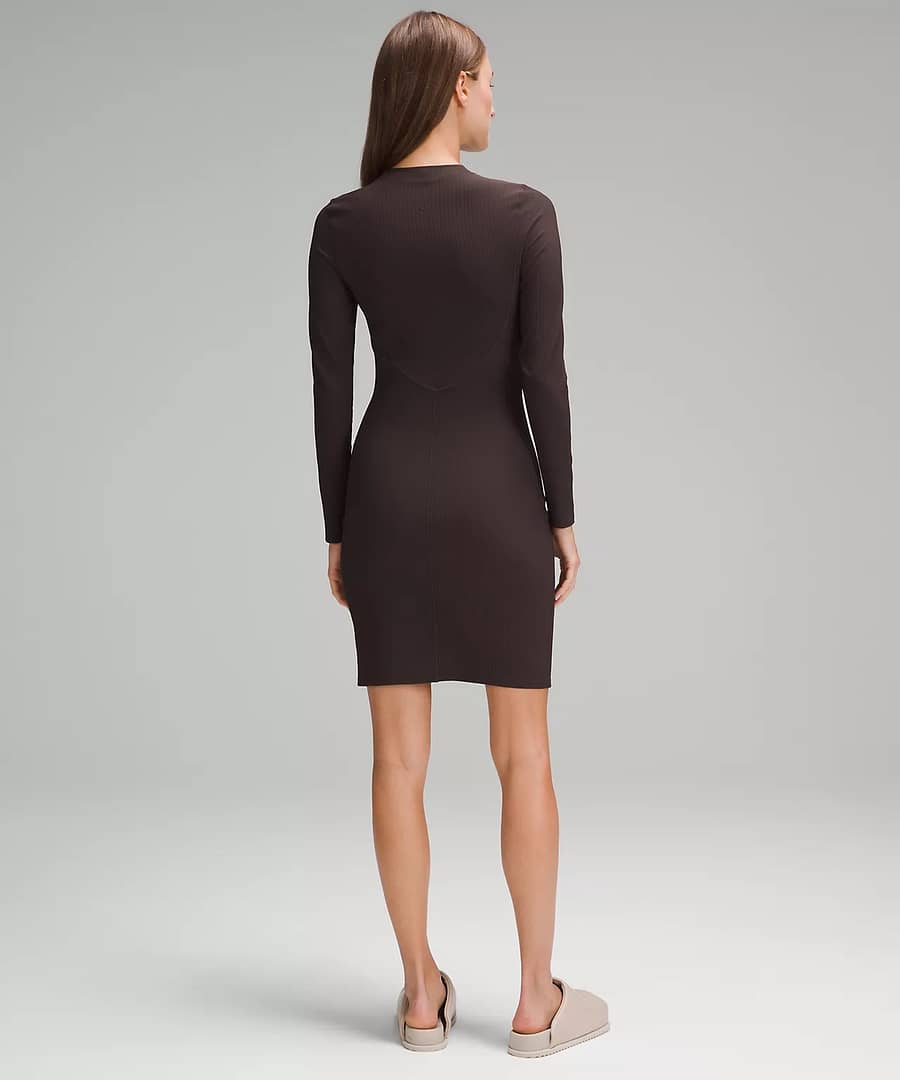 Ribbed Long-Sleeve Dress