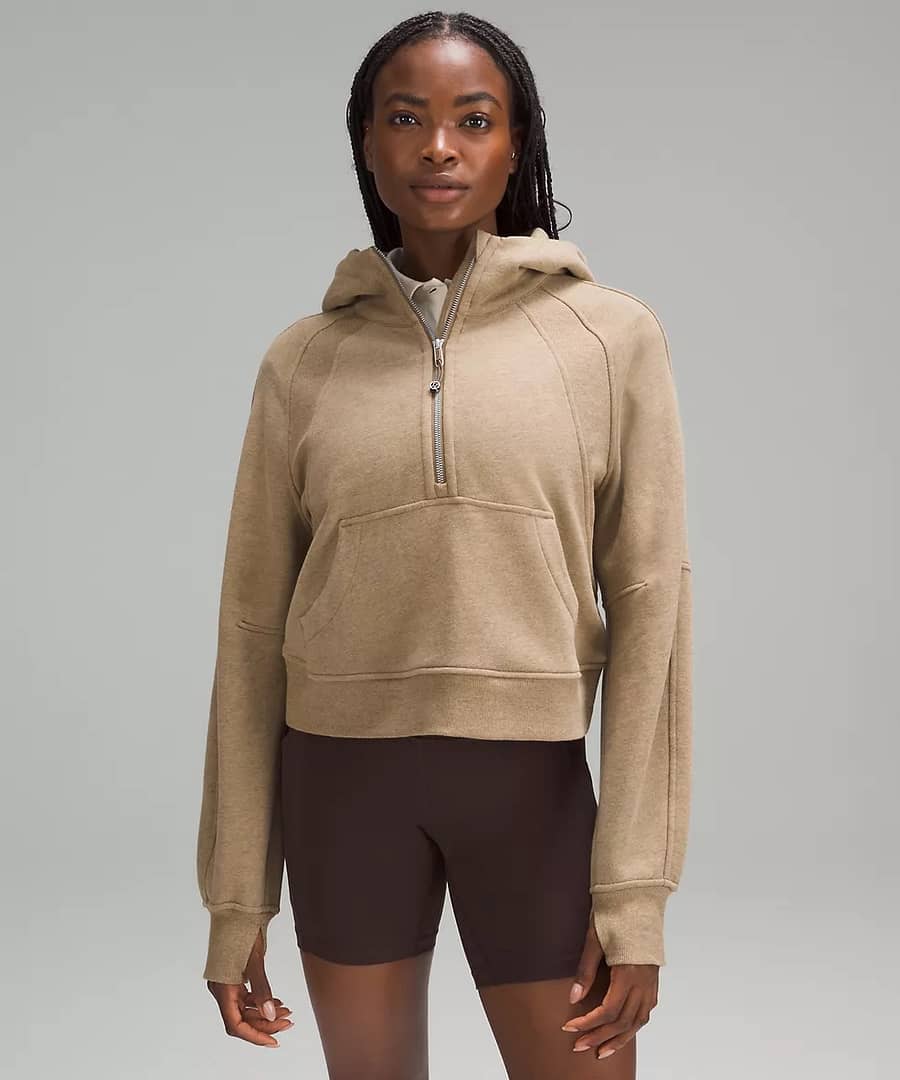 Scuba Oversized Half-Zip Hoodie heathered allspice