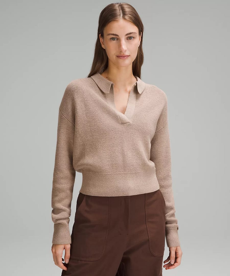 Collared Merino Wool-Blend Sweater 2