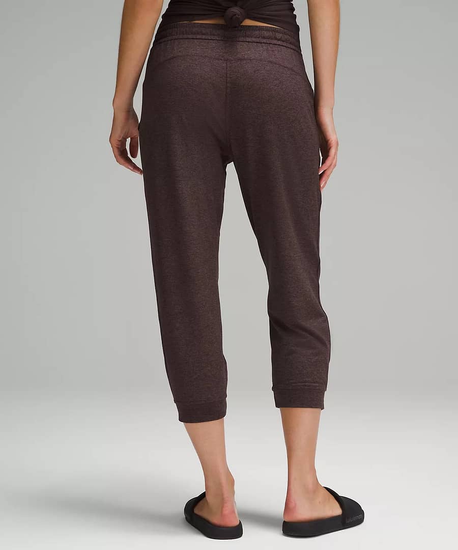 Soft Jersey Classic-Fit Mid-Rise Cropped Jogger heathered dark espresso