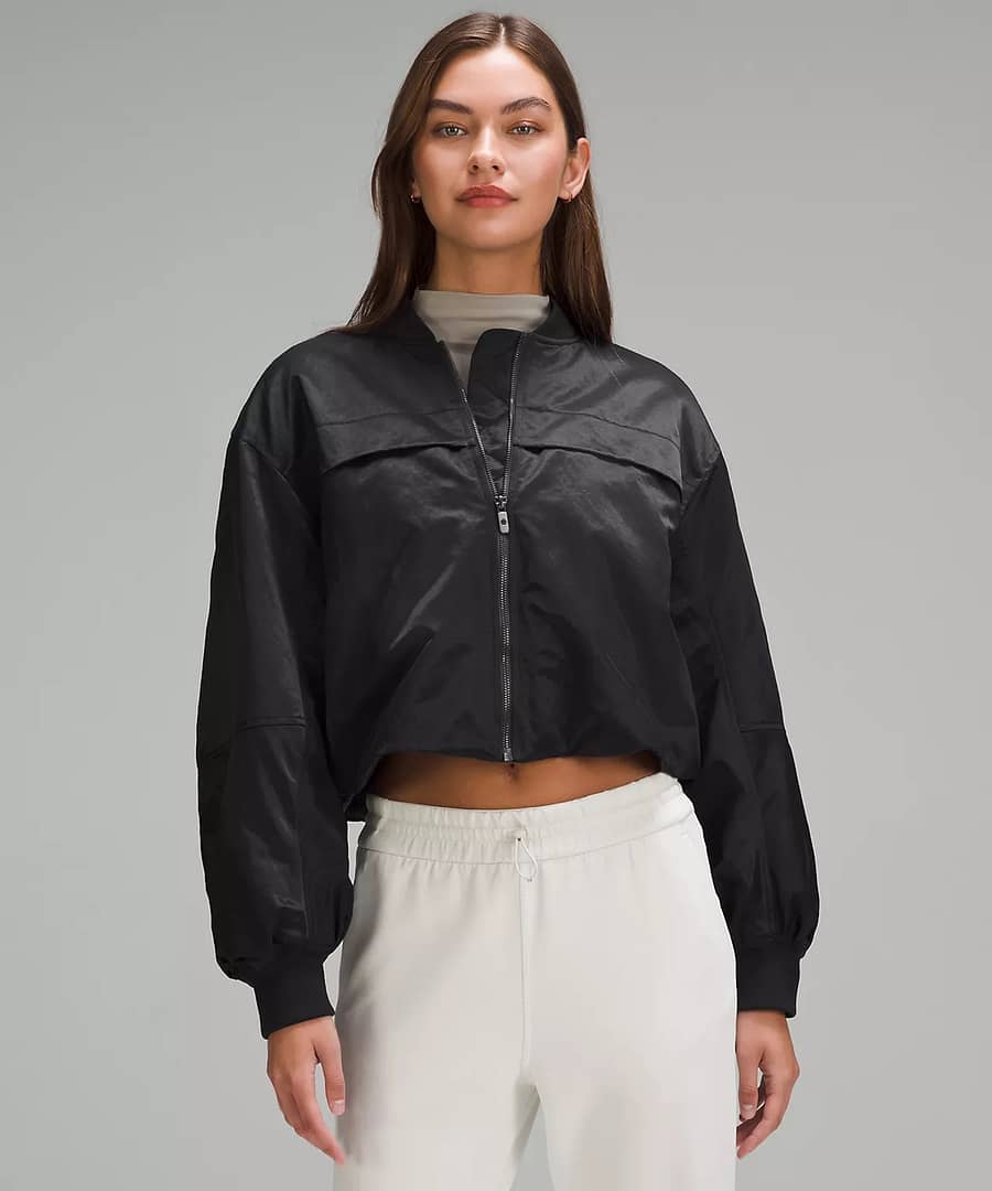 Insulated Ruched Bomber Jacket