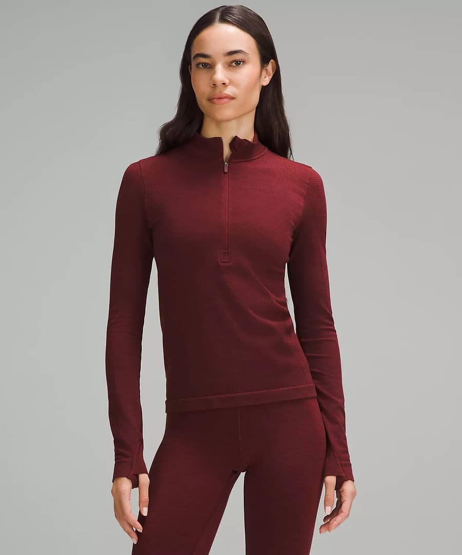 Merino Wool-Blend Base Layer Half Zip