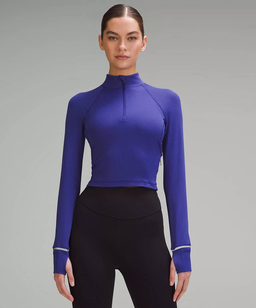 It's Rulu Ribbed Cropped Half Zip