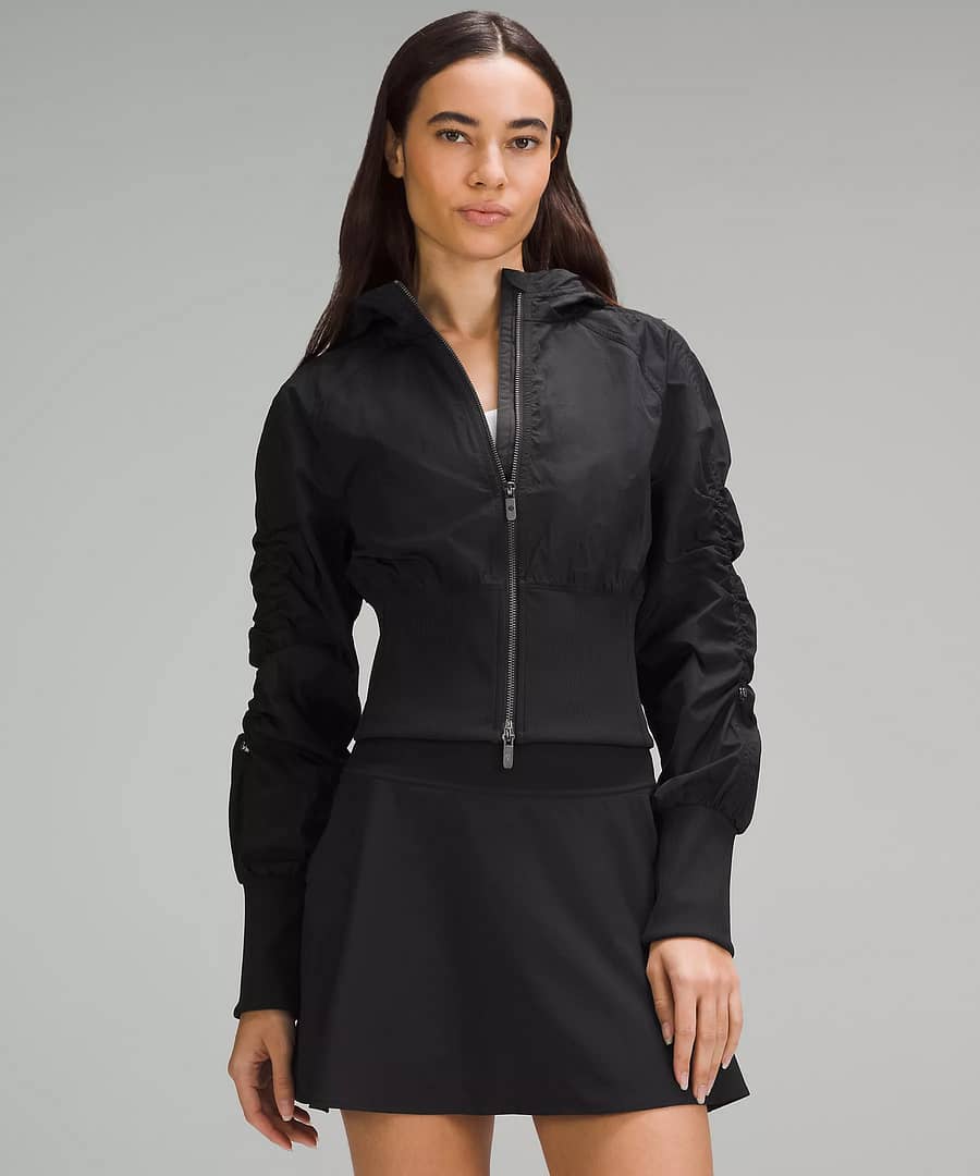 Ruched Ribbed-Waist Jacket