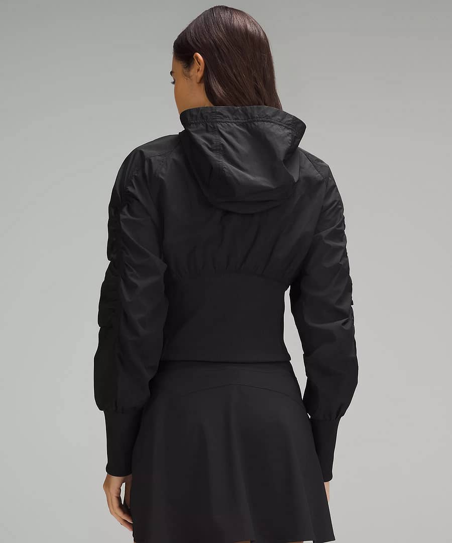 Ruched Ribbed-Waist Jacket