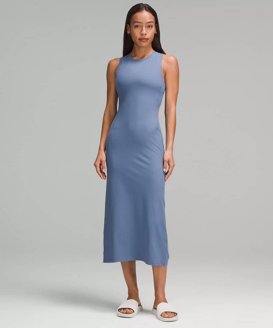 All Aligned Ribbed Midi Dress