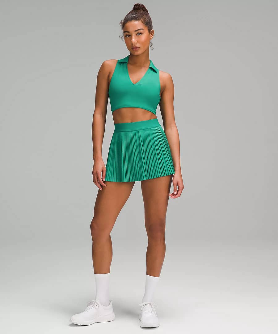 Collared Tennis Longline Bra Medium Support, B:C Cup 3