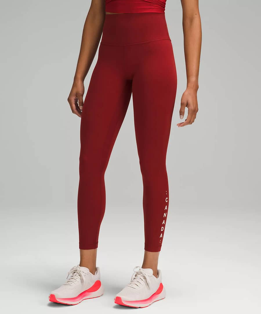 Team Canada lululemon Align™ High-Rise Pant 25" CPC Logo - Dark Sport Red - lululemon Team Canada 2024 Olympics