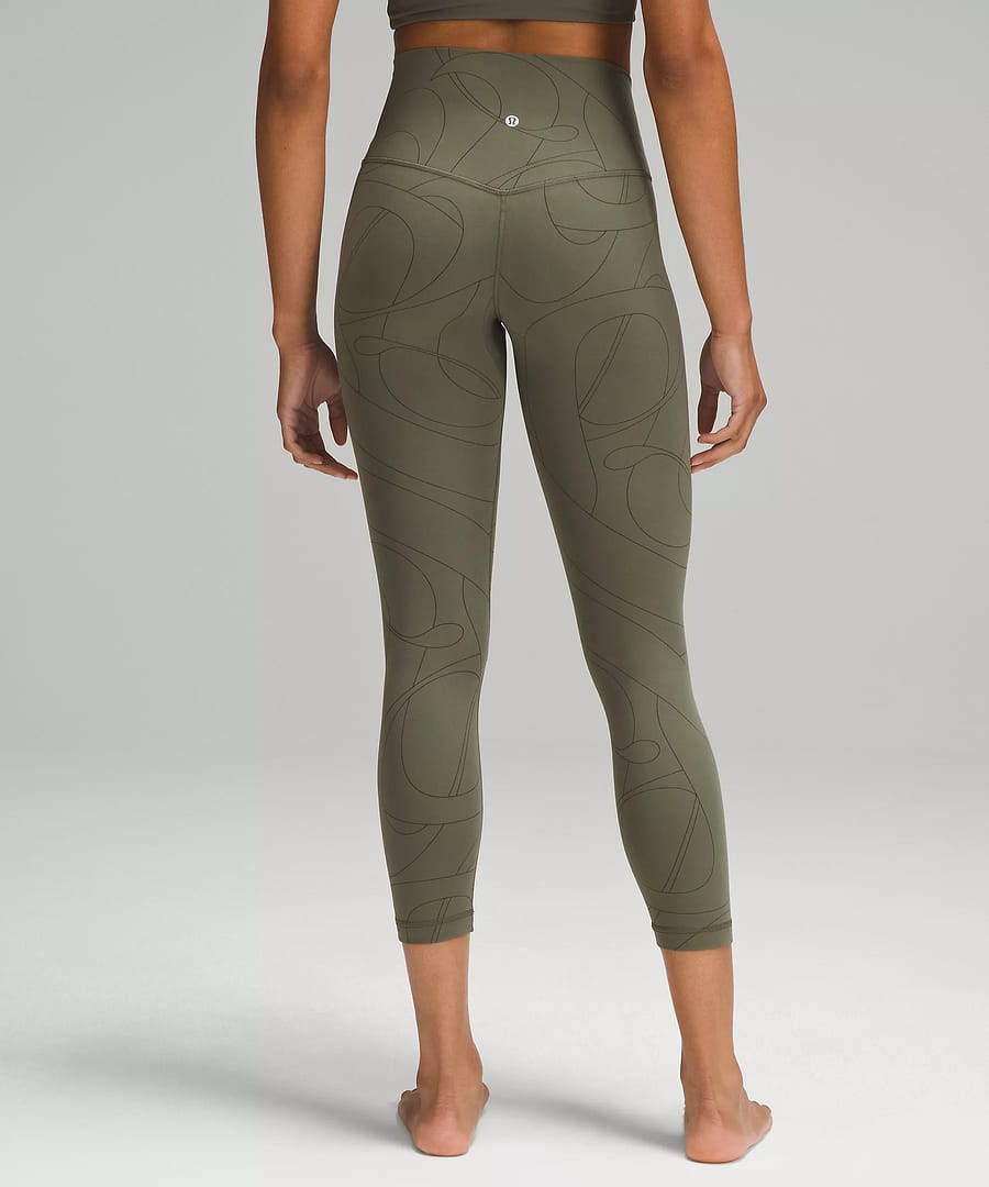 lululemon Align High-Rise Crop 23 Scripted Yogo Army Green:Dark Olive 3