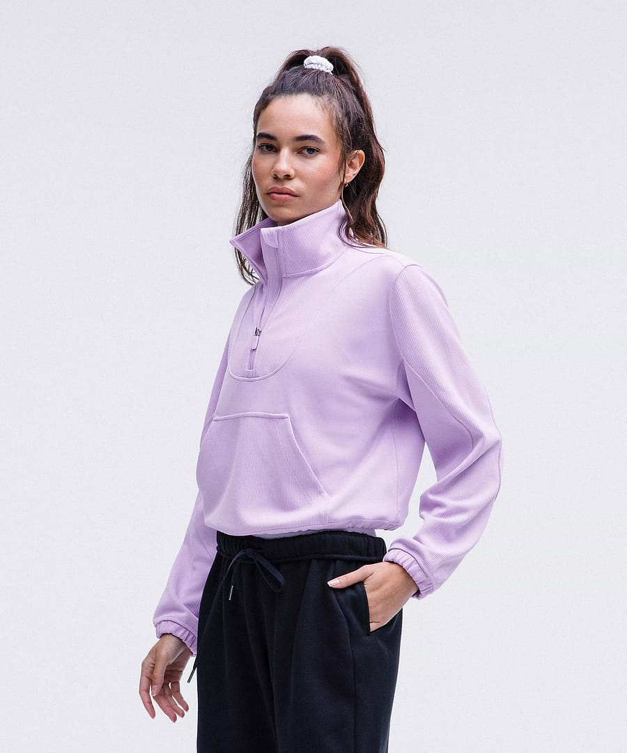 Brushed Softstreme Ribbed Half Zip lilac ether