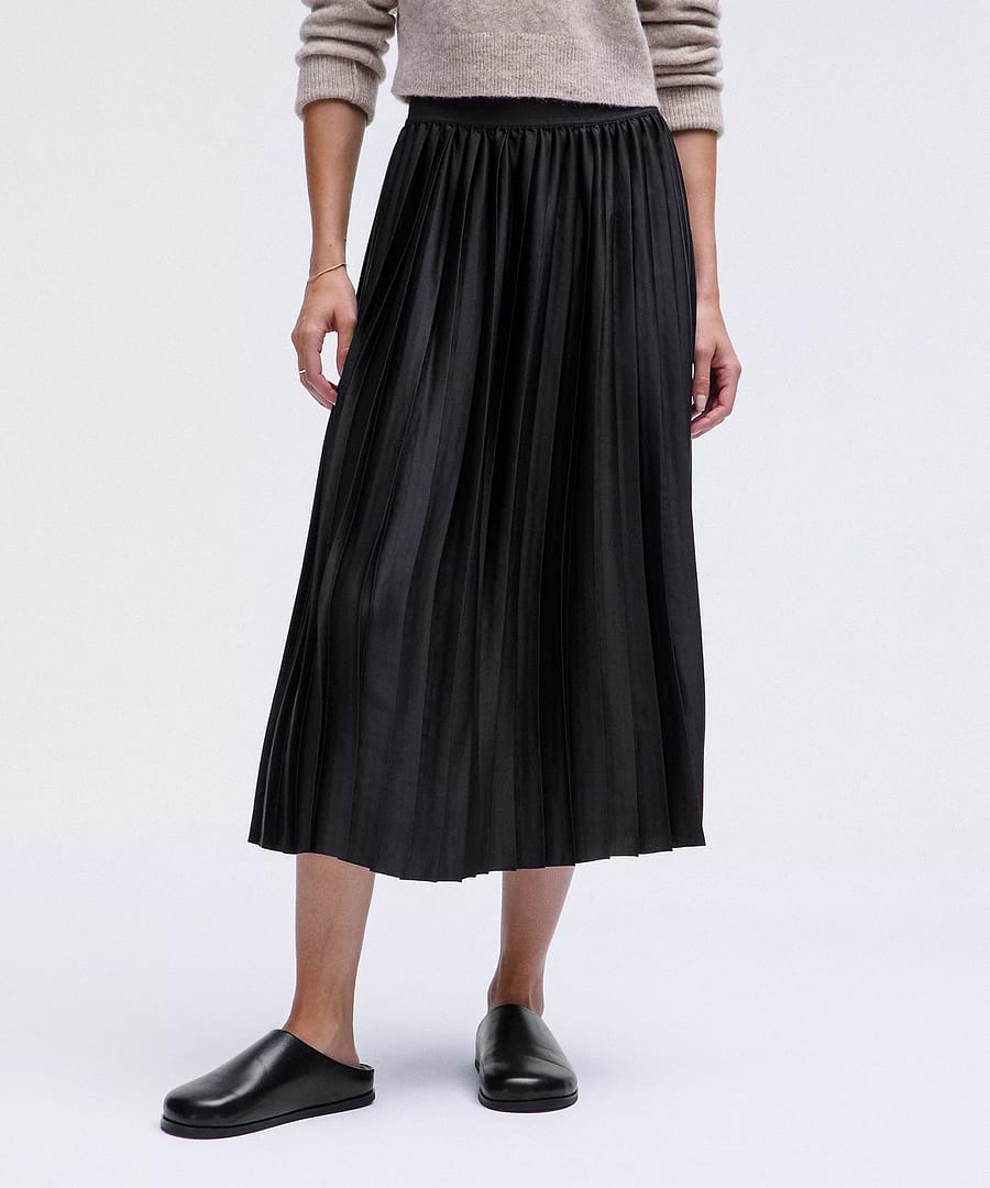 Satin Pleated Midi Skirt 3