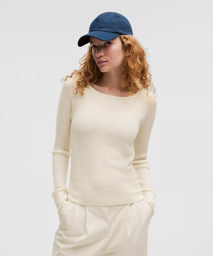 Cashmere Scalloped Cuff Crewneck 3 -