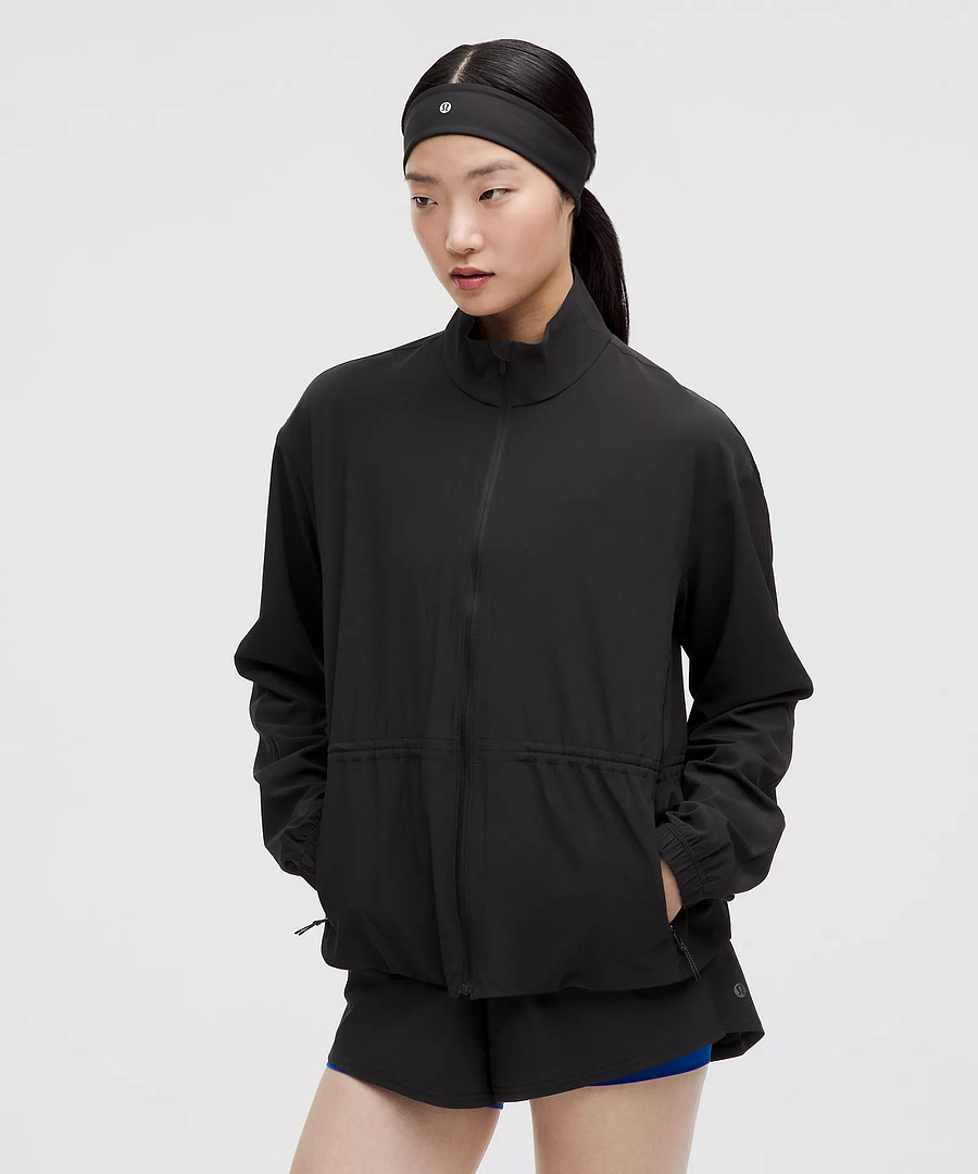 UV-Protective Cinch-Waist Running Jacket