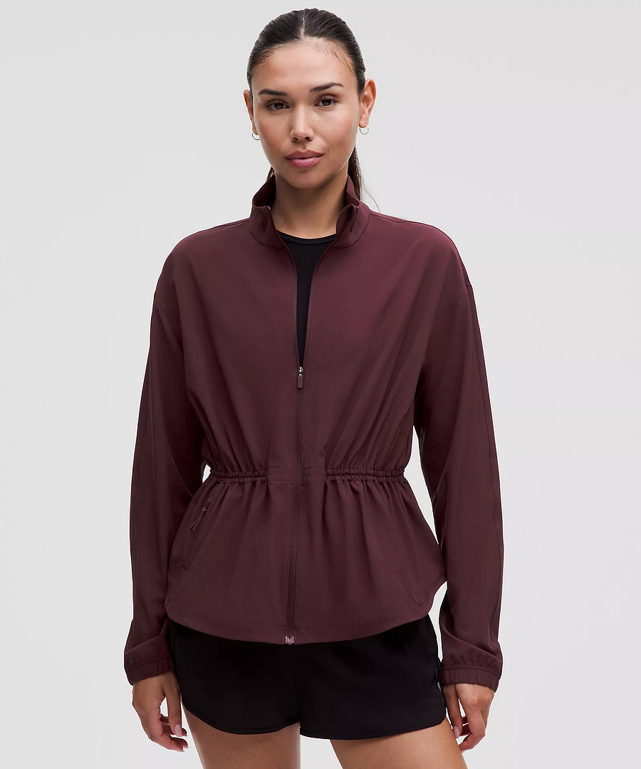 UV-Protective Cinch-Waist Running Jacket