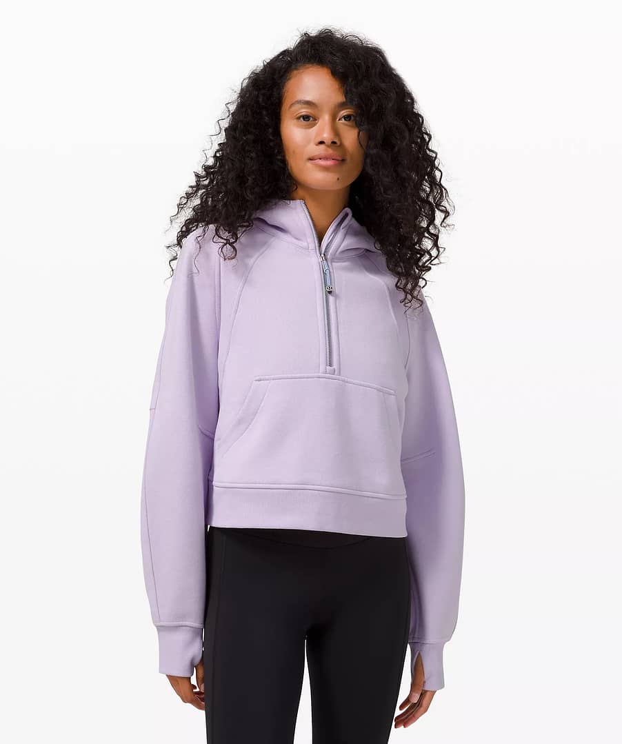 scuba oversized 1/2 zip hoodie lavender dew, lululemon upload