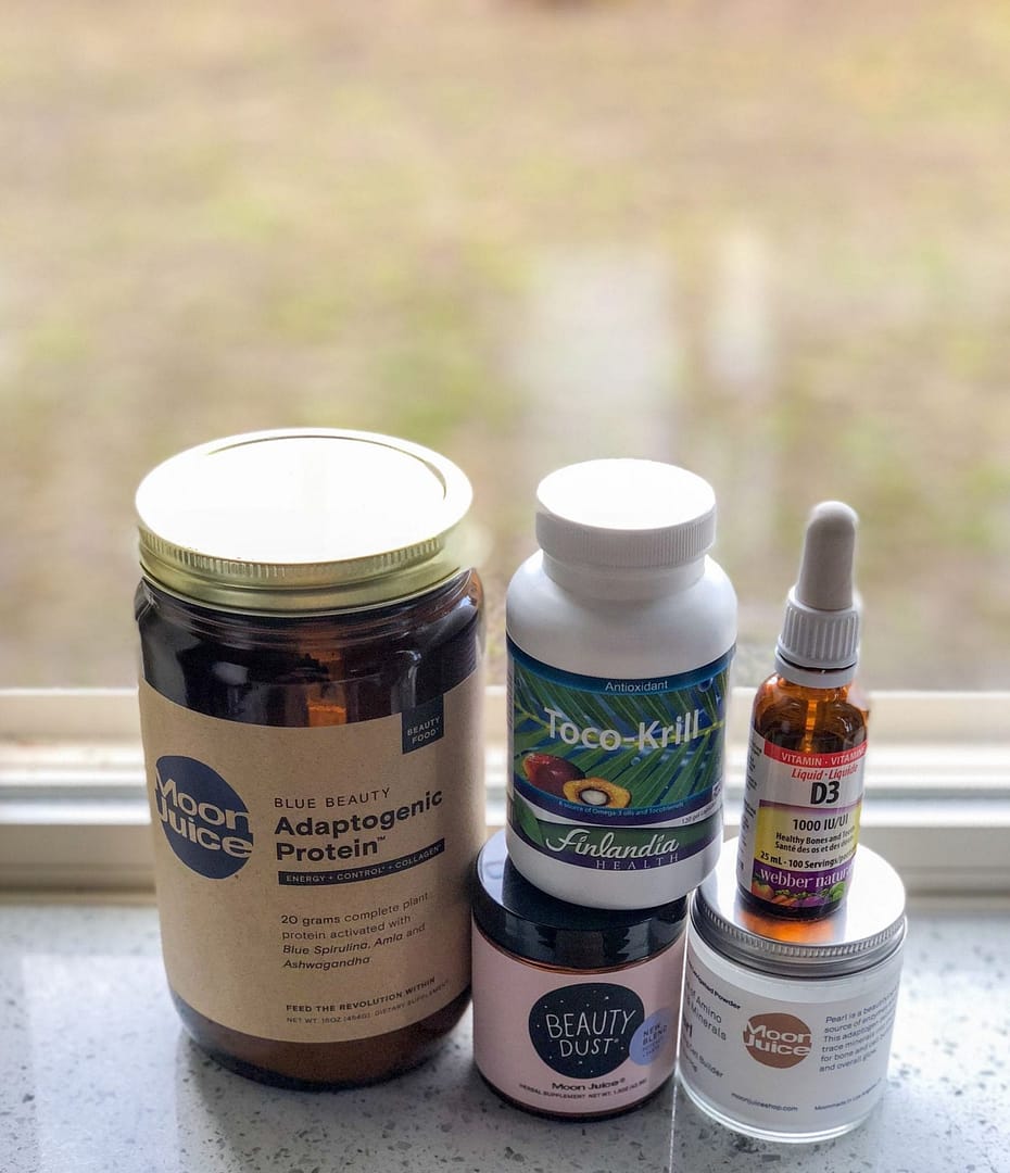 Moon Juice Blue Beauty Adaptogen Protein, Beauty Dust, Pearl Powder, Vitamin D3, Tocotrienols and Krill Oil