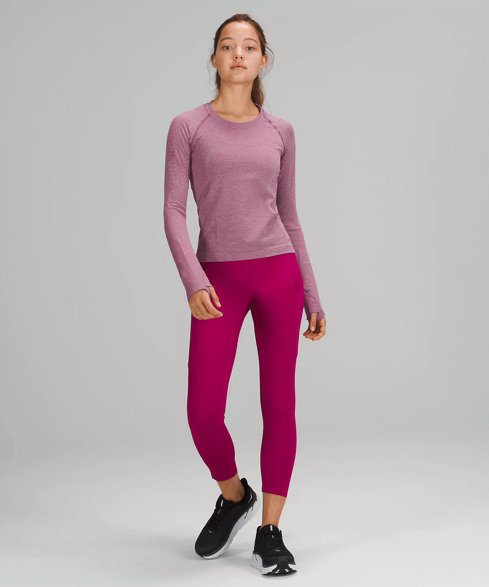 swiftly tech LS Tetra Stripe Rhino Grey:Ripened Raspberry:Pink Blossom:Pink Lychee 2