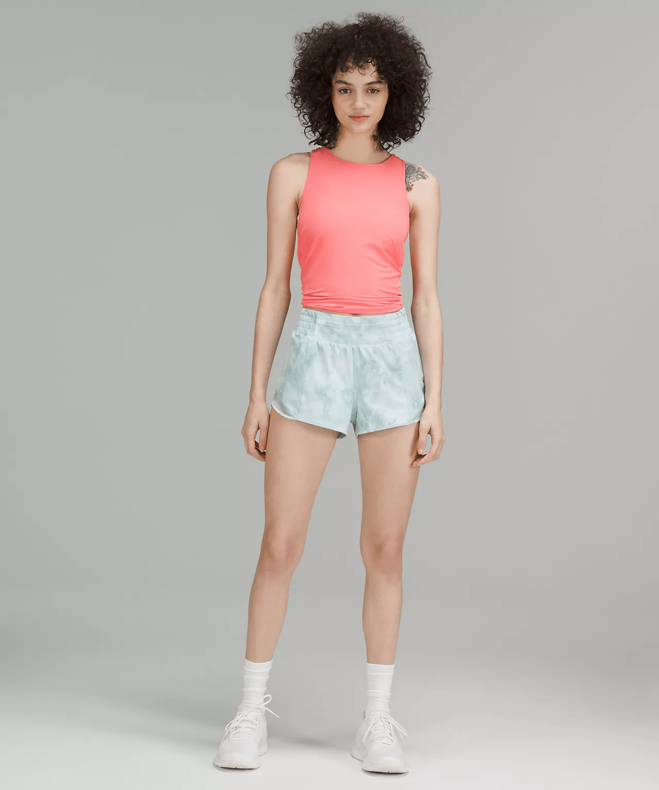 Hotty Hot High-Rise Lined Short 2.5 diamond dye white sheer blue - lululemon shorts