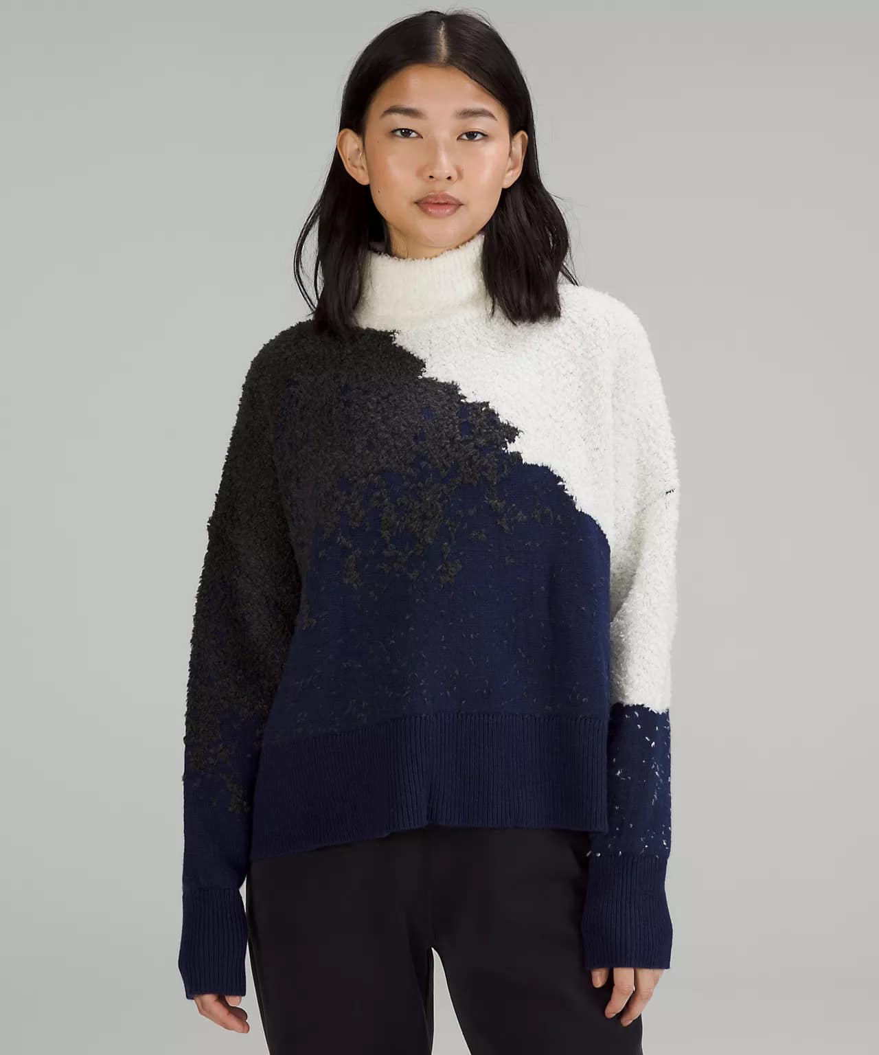 Ombre Knit Textured Turtleneck