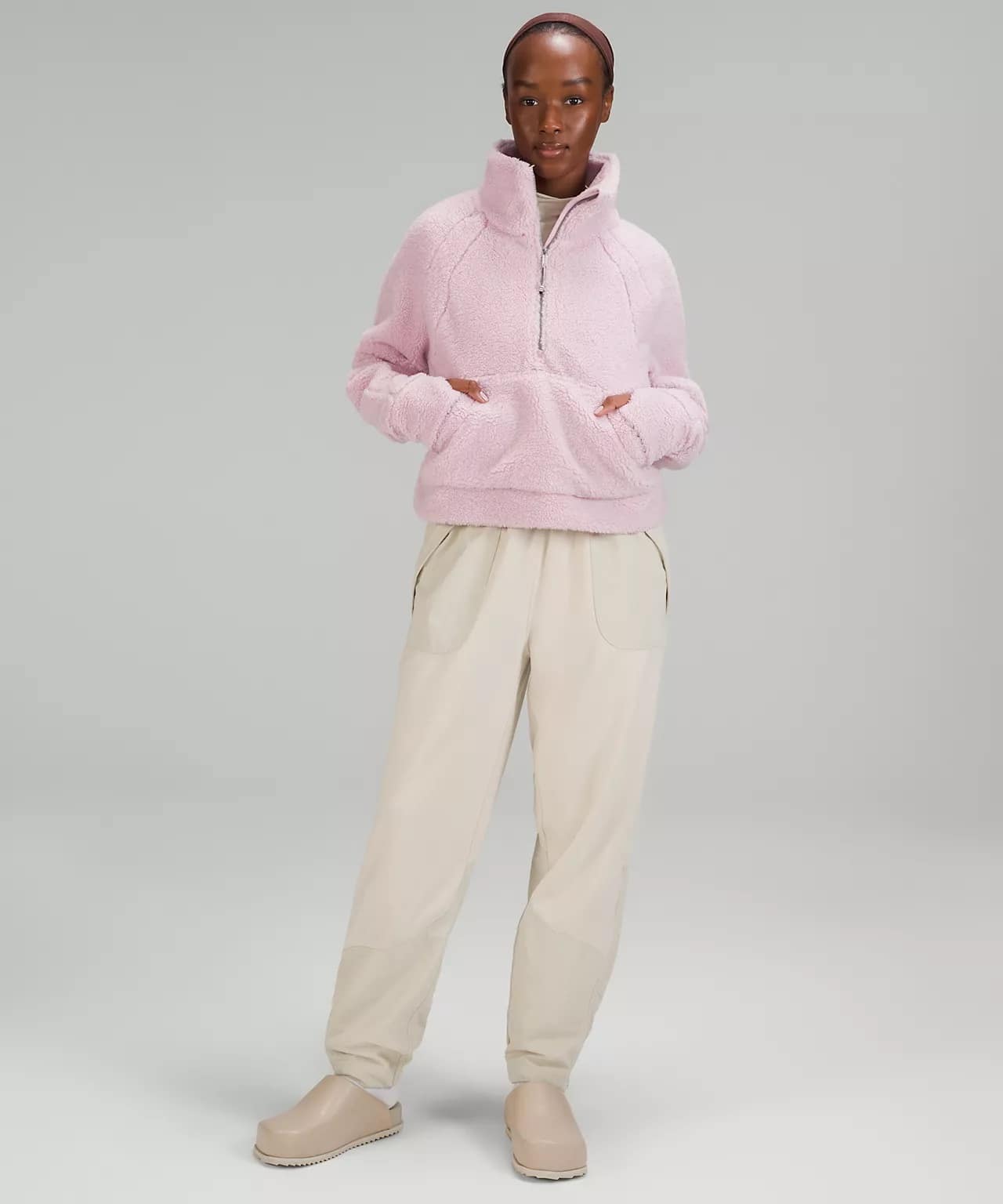 Scuba Oversized Fleece Funnel Neck - pink peony - lululemon fleece pullover 2