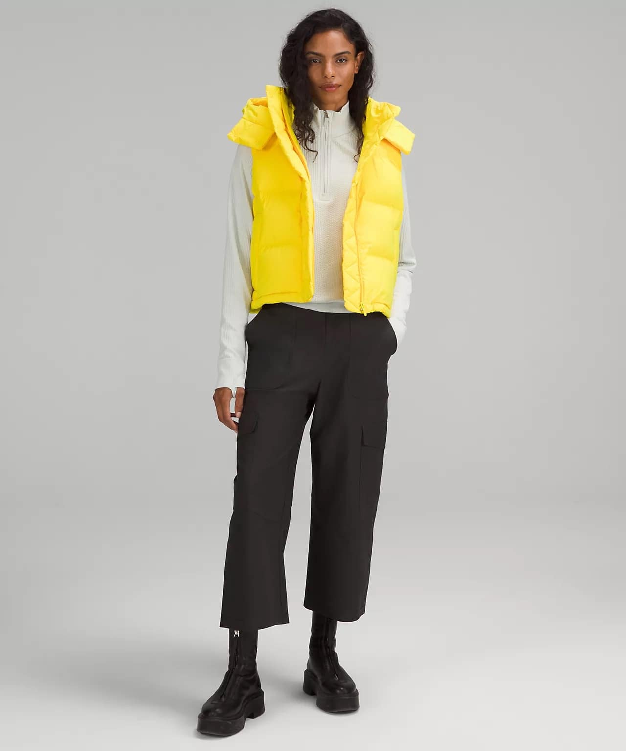 Wunder Puff Cropped Vest - sonic yellow - lululemon