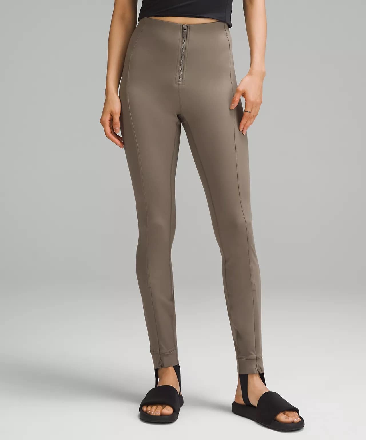 Pull-On Zip-Front High-Rise Pant to pair with Scuba Oversized Half-Zip Hoodie