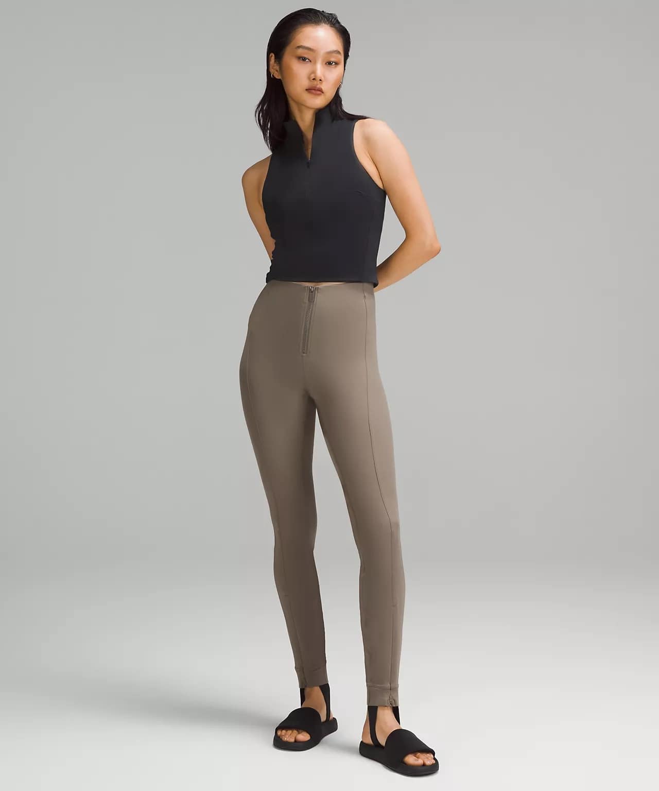 cropped top and Pull-On Zip-Front High-Rise Pant to pair with Scuba Oversized Half-Zip Hoodie