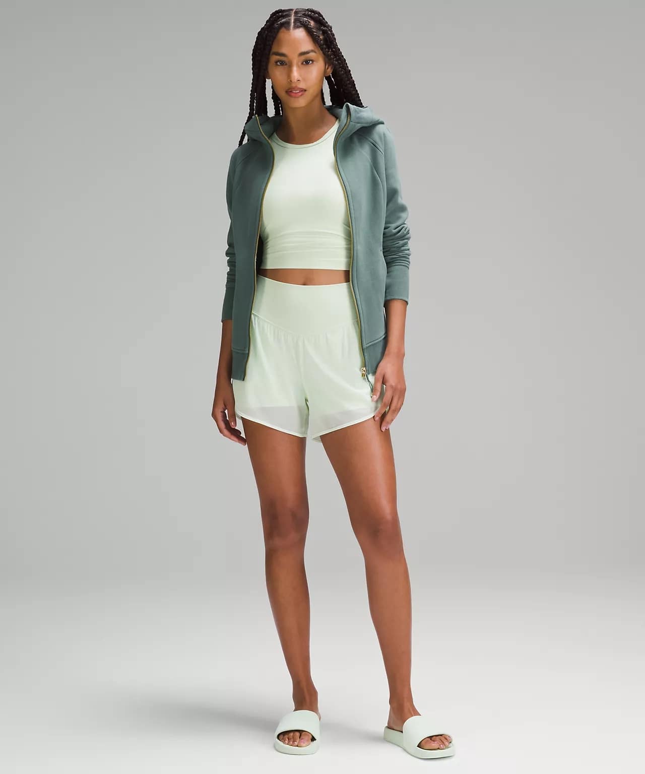 Scuba Full-Zip Hoodie medium forest to pair with back details of lululemon align dress