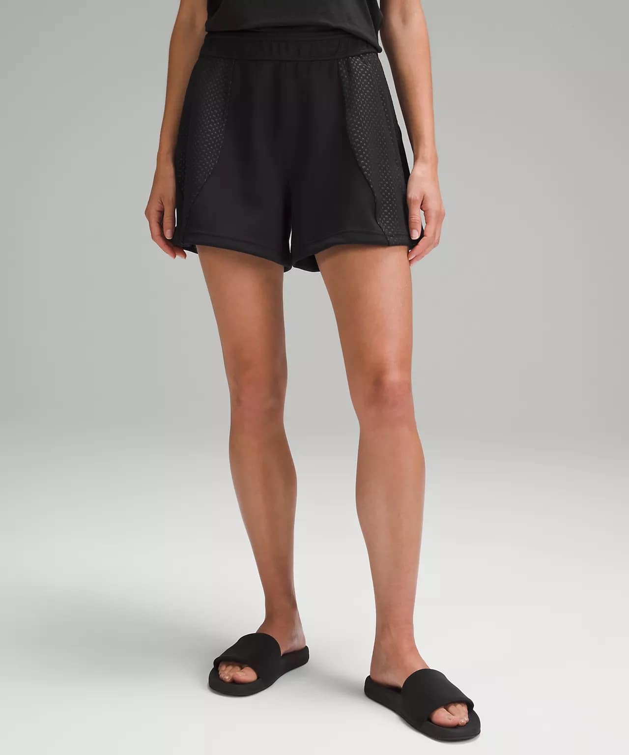 details of Embossed Panel High-Rise Short lululemon shorts in black