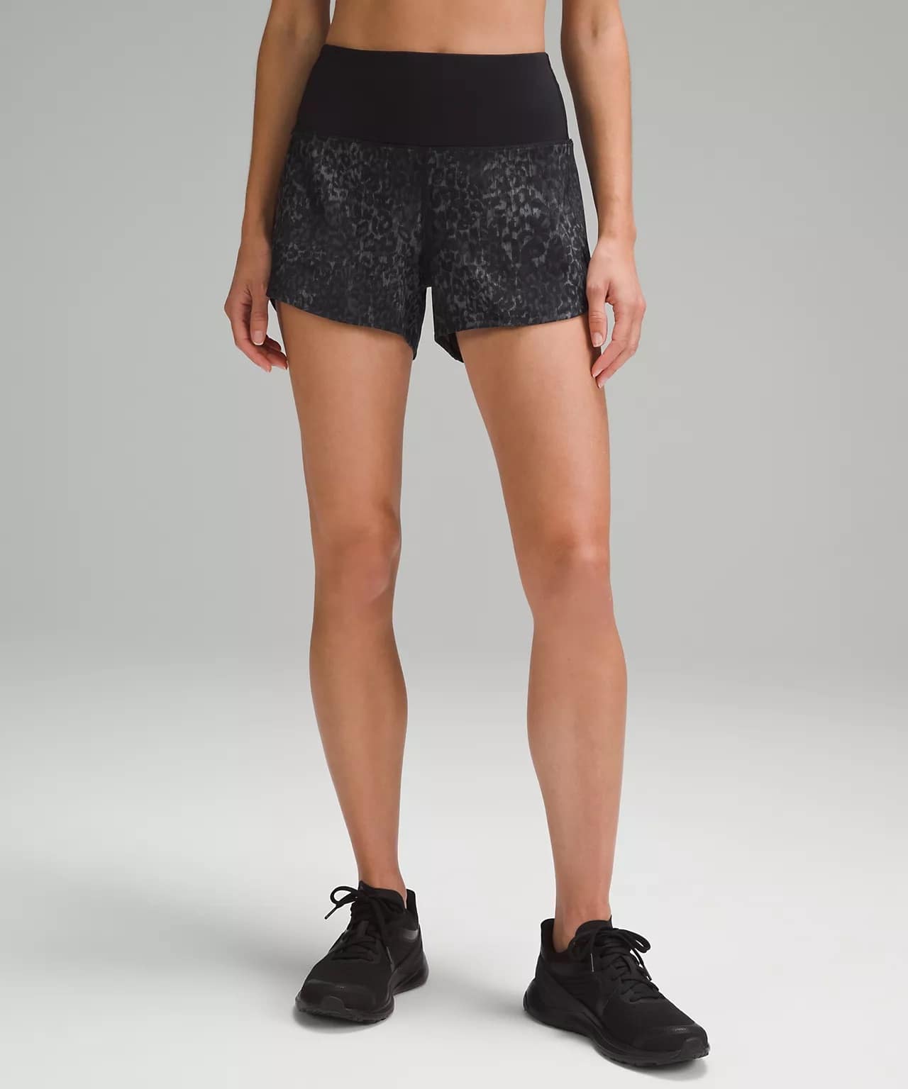Speed Up High-Rise Lined Short 4" lined leopard anchor multi black