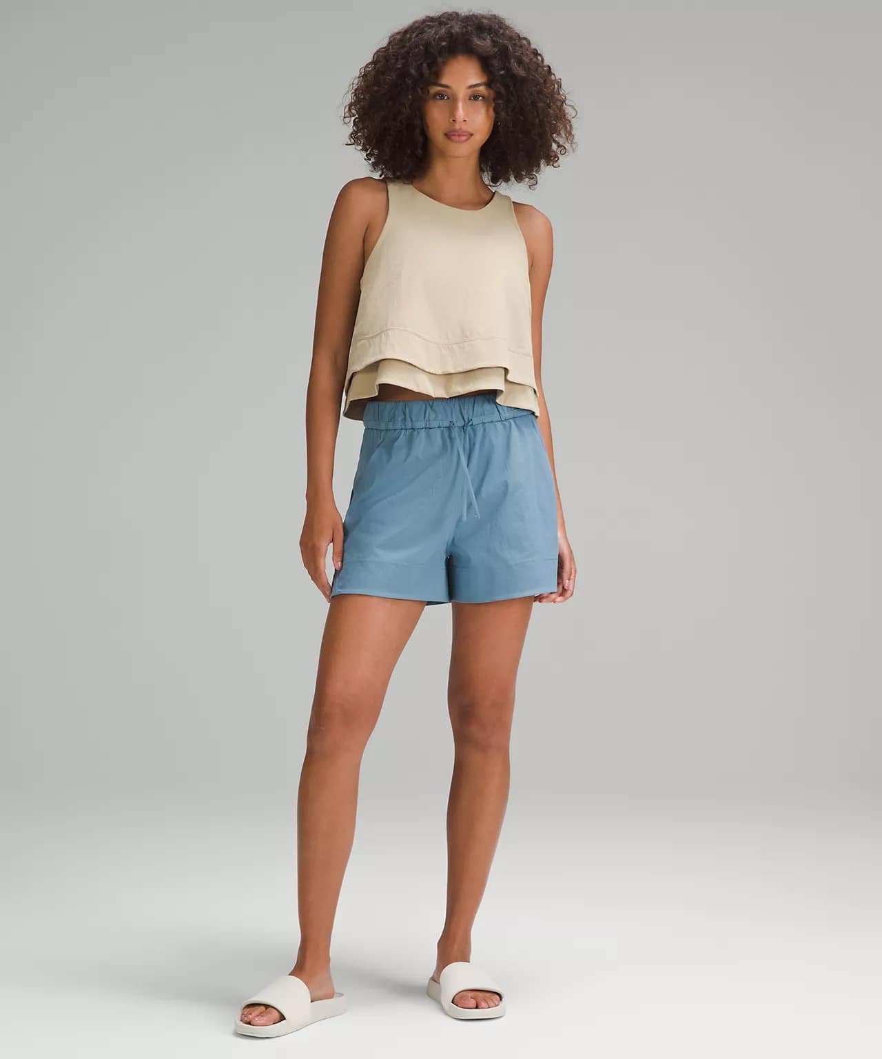 Stretch Woven Relaxed-Fit Tank Top