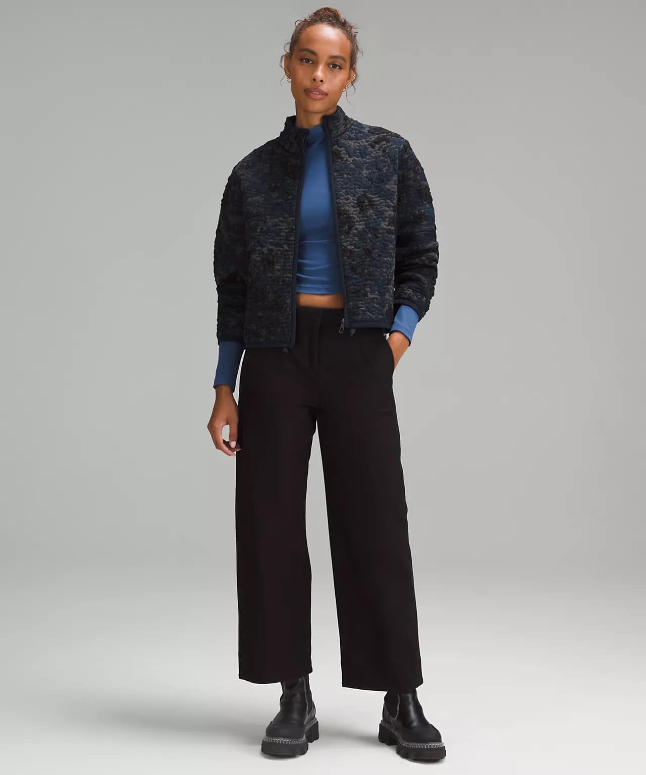 Insulated Jacquard Full-Zip Jacket