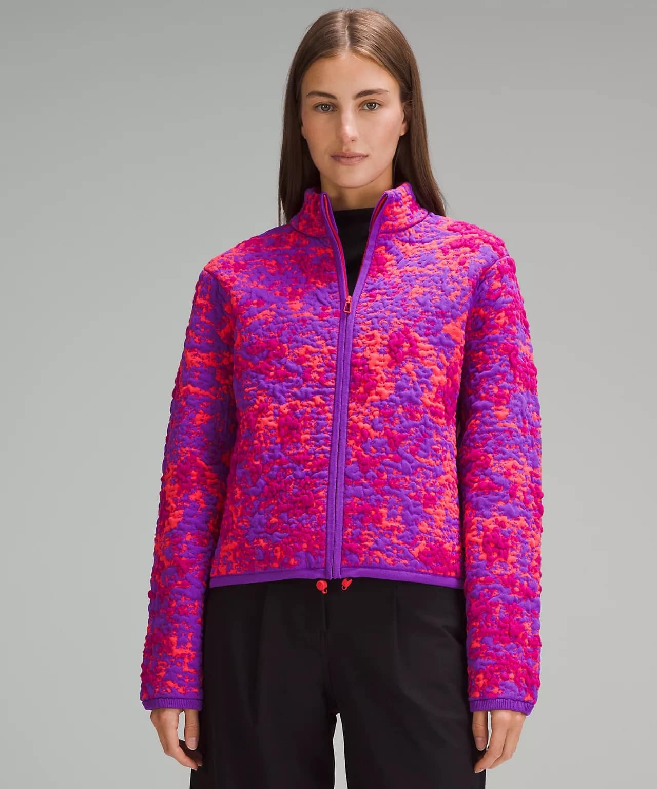 Insulated Jacquard Full-Zip Jacket