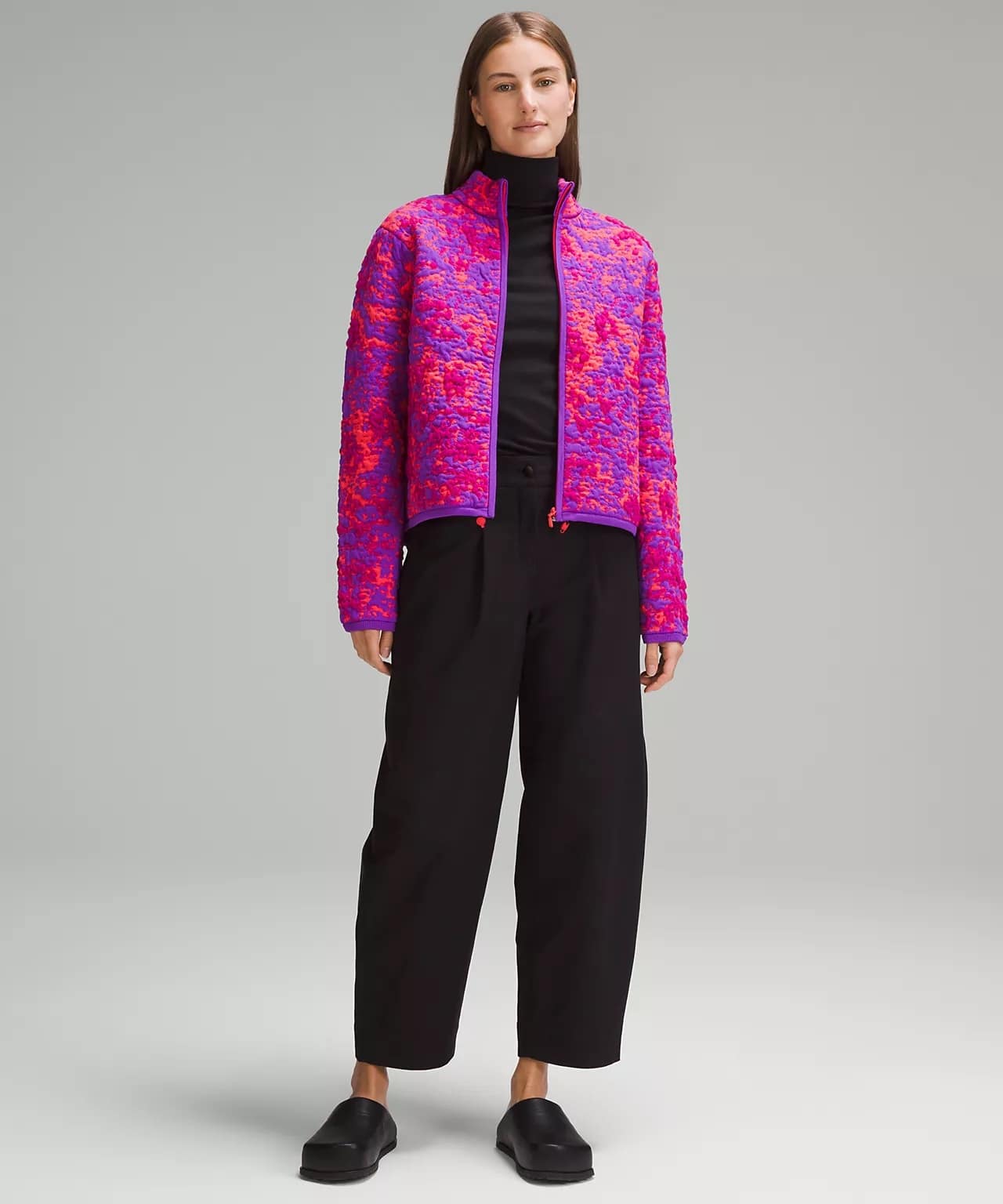Insulated Jacquard Full-Zip Jacket