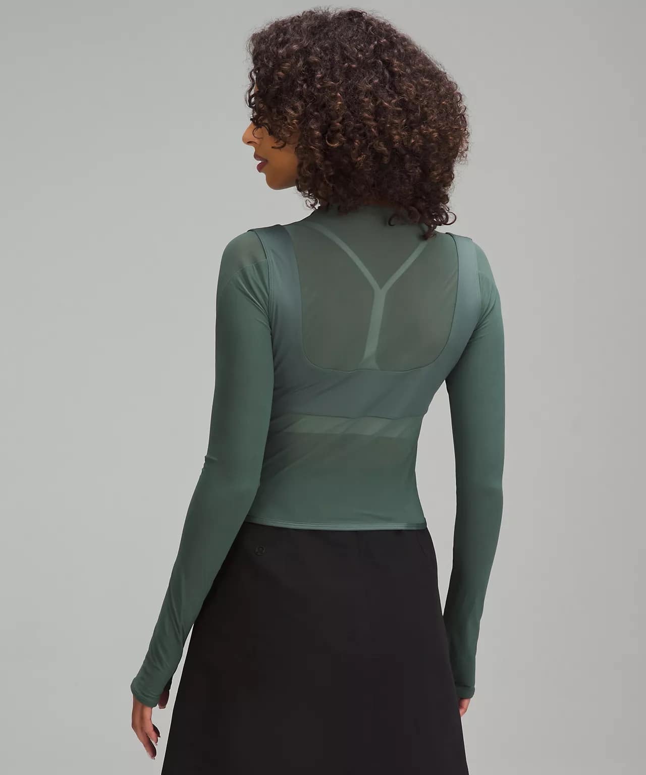Mesh Mixed Long-Sleeve Shirt