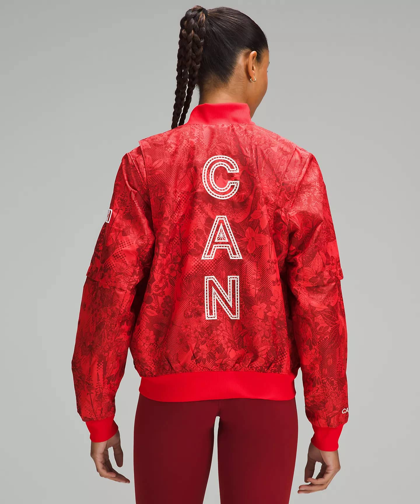 Team Canada Women's Vented Jacquard Bomber Jacket COC Logo - lululemon Team Canada 2024